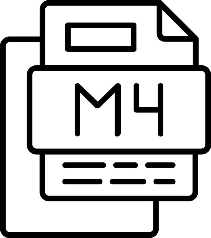 M4 File Line Icon vector