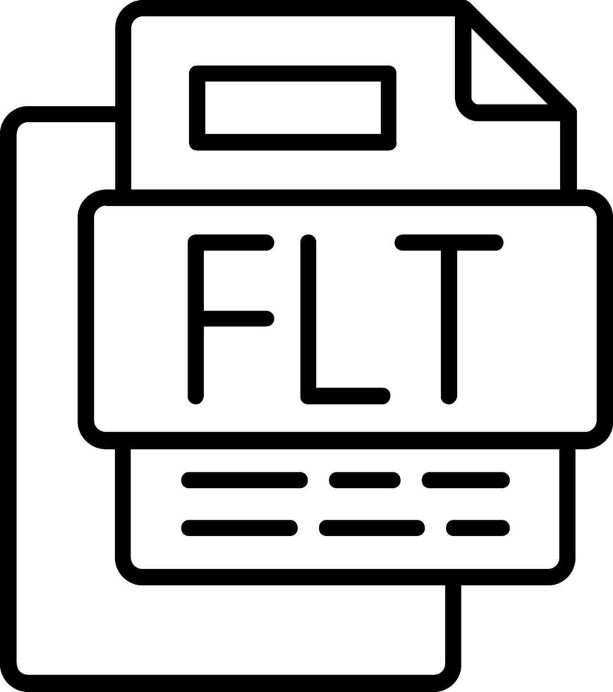 Flt File Line Icon vector