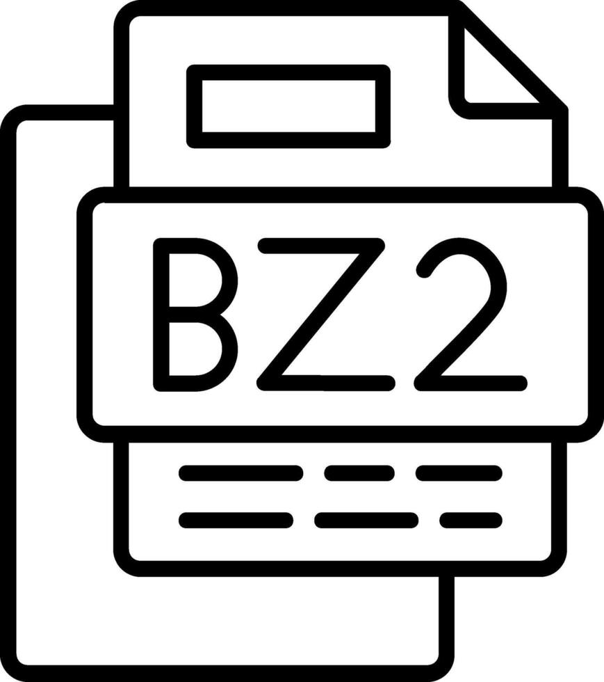 Bz2 File Line Icon vector