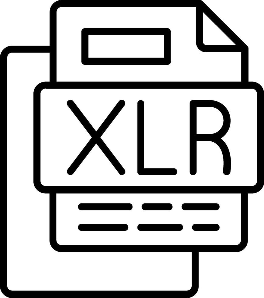 XLR File Line Icon vector