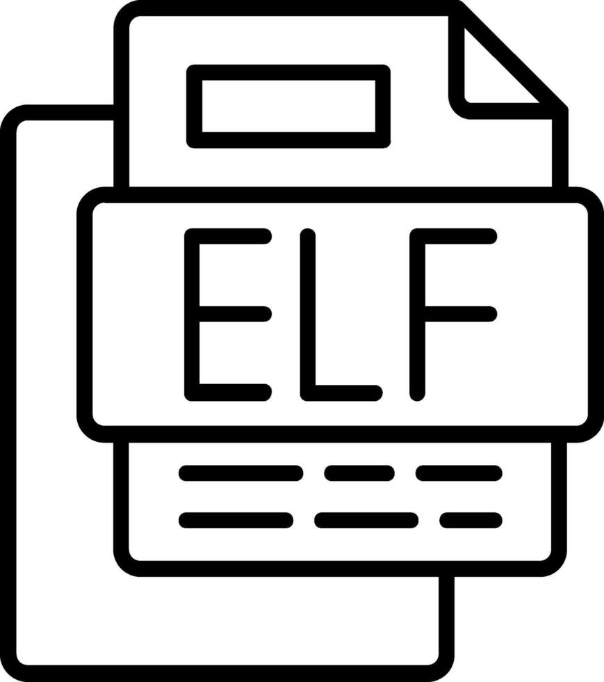 ELF File Line Icon vector