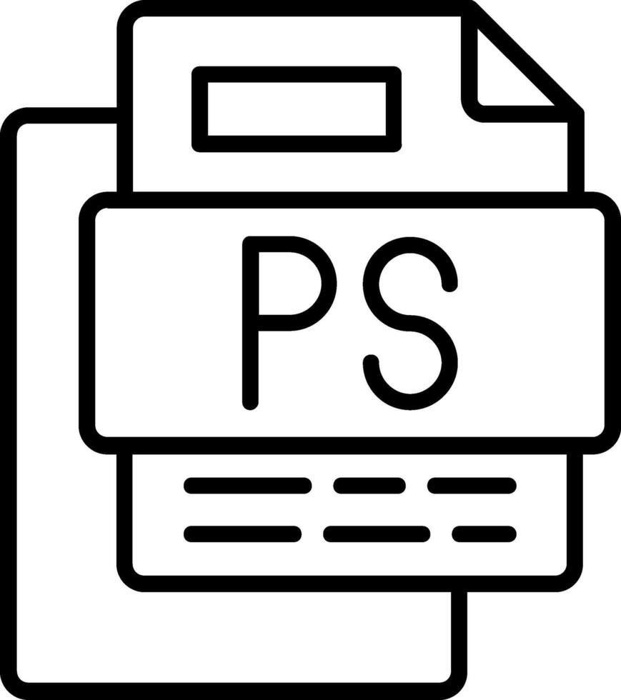 PS File Line Icon vector