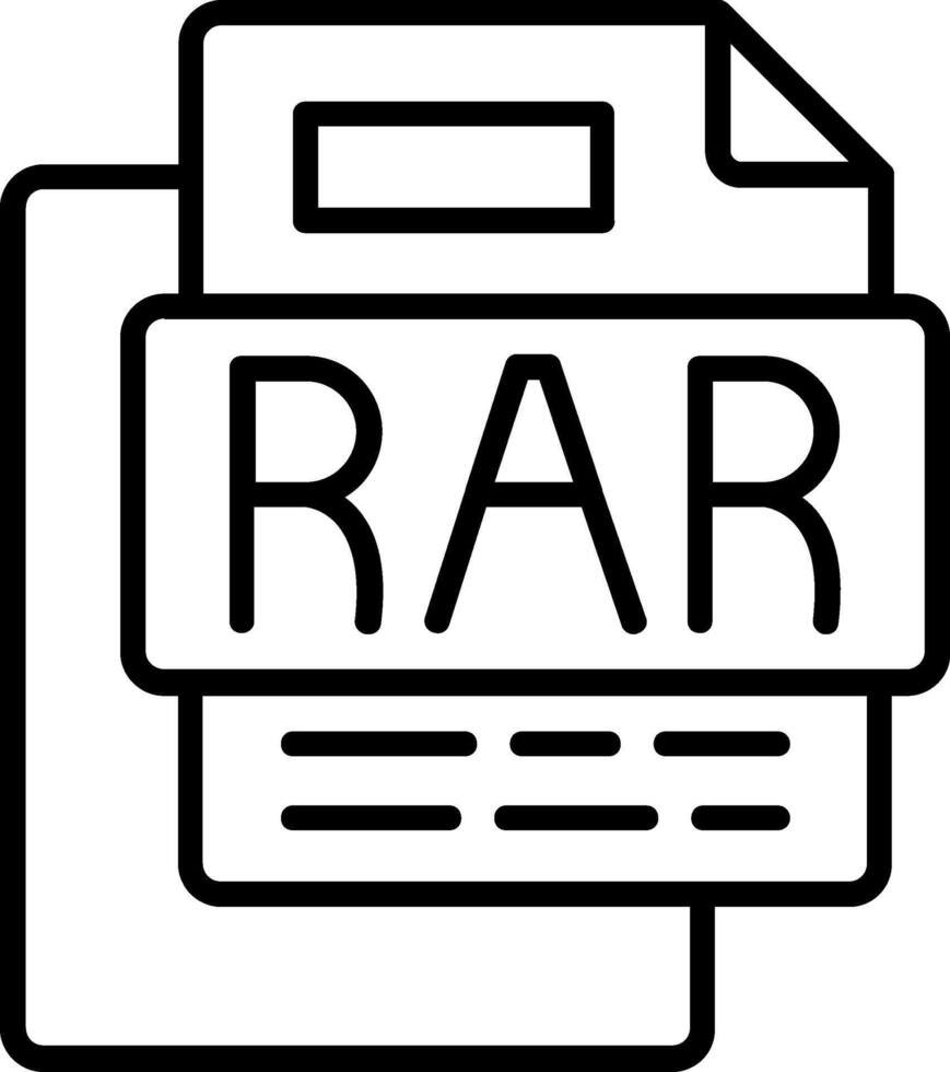 RAR File Line Icon vector