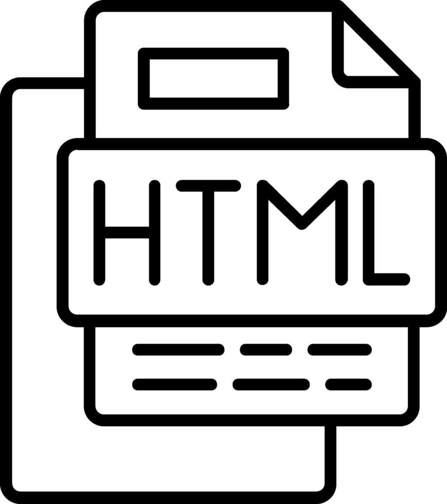 icono de línea de archivo html vector