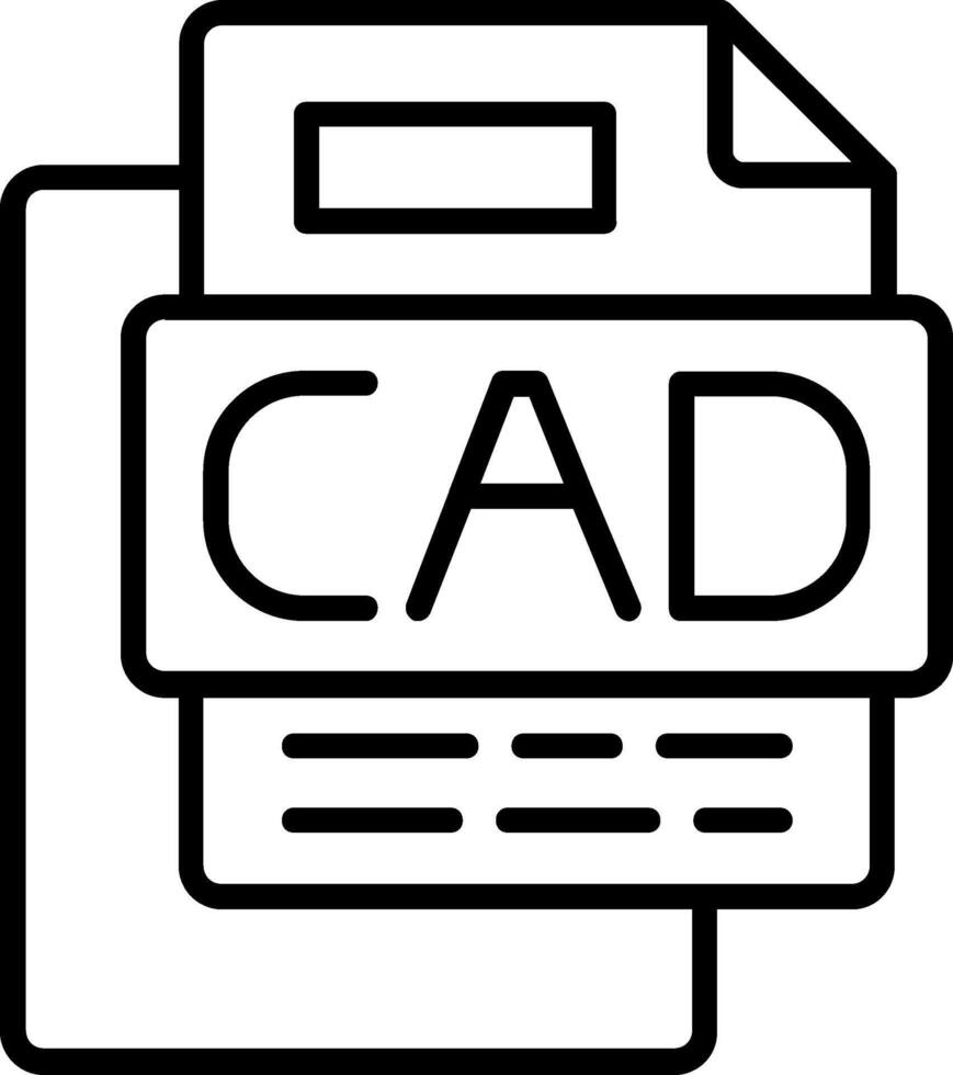CAD File Line Icon vector