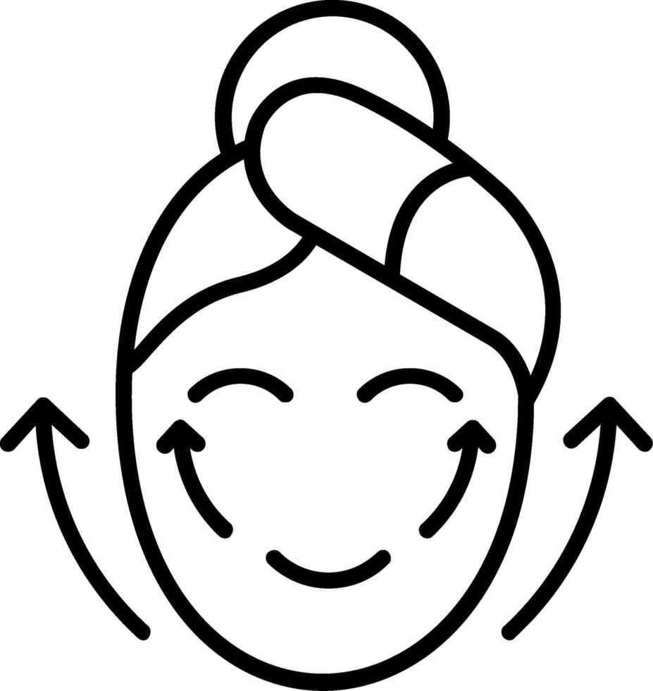 Facial Massage Line Icon vector