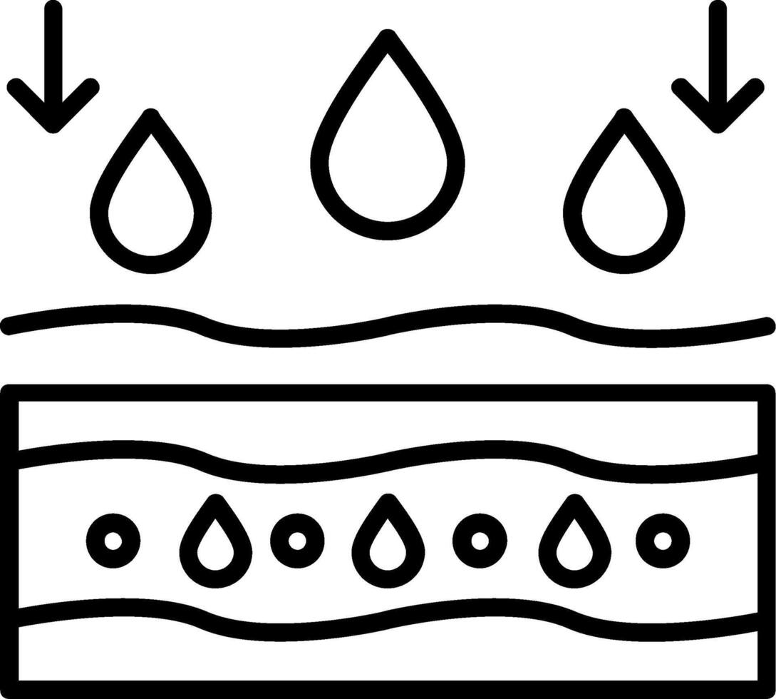 Hydrated Skin Line Icon vector