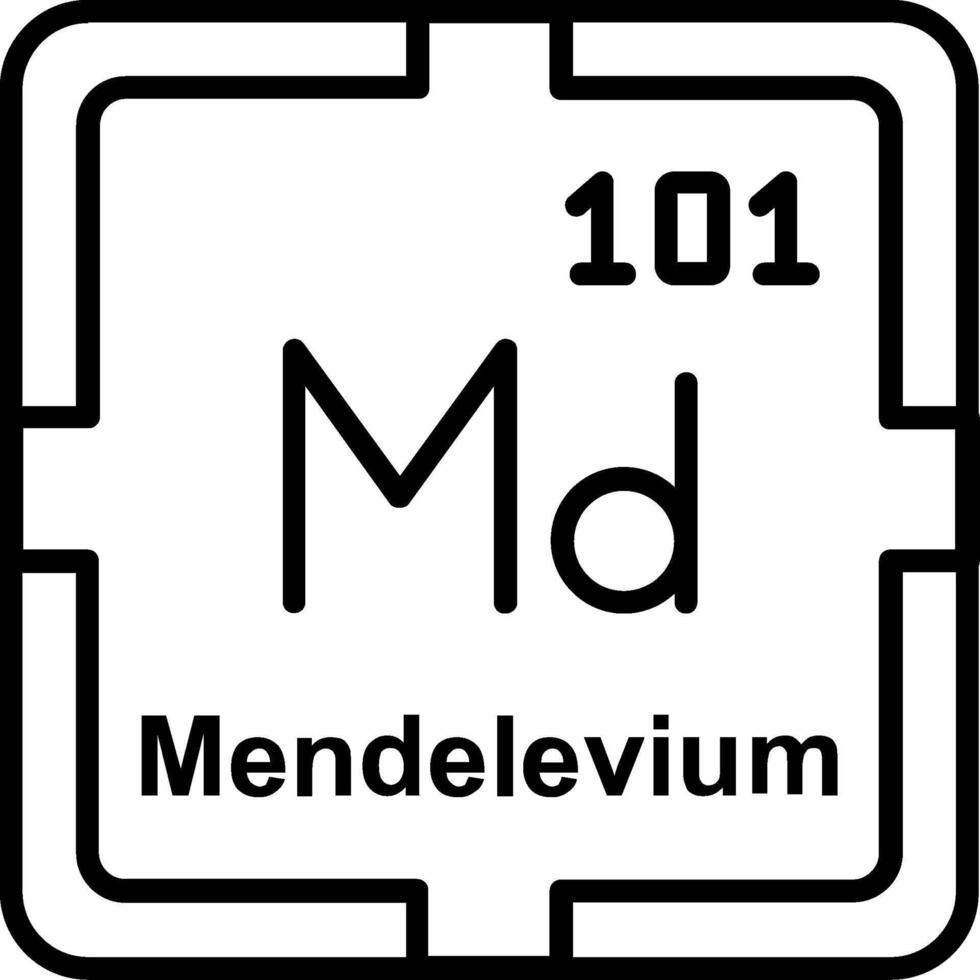 Mendelevium Line Icon vector