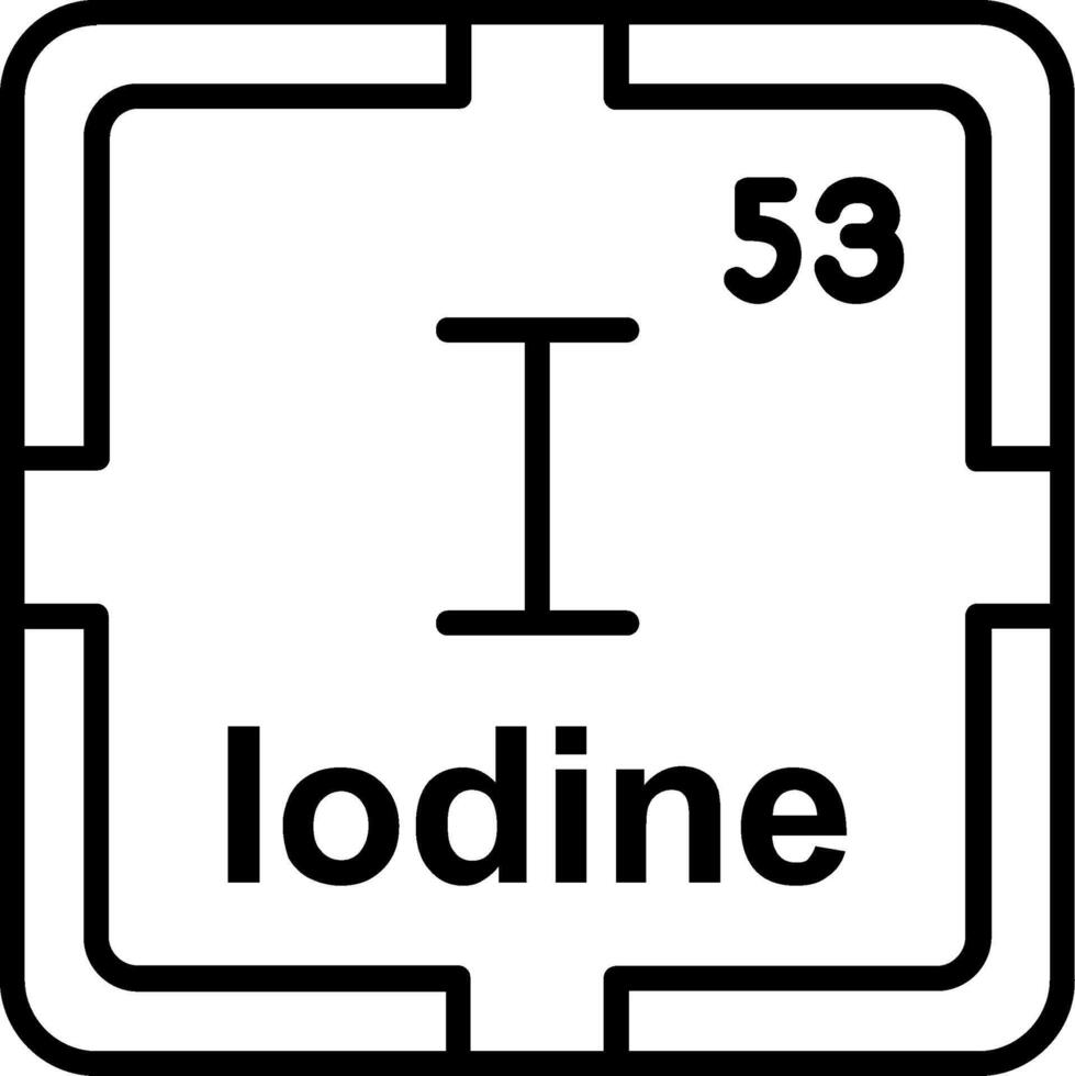 Iodine Line Icon vector