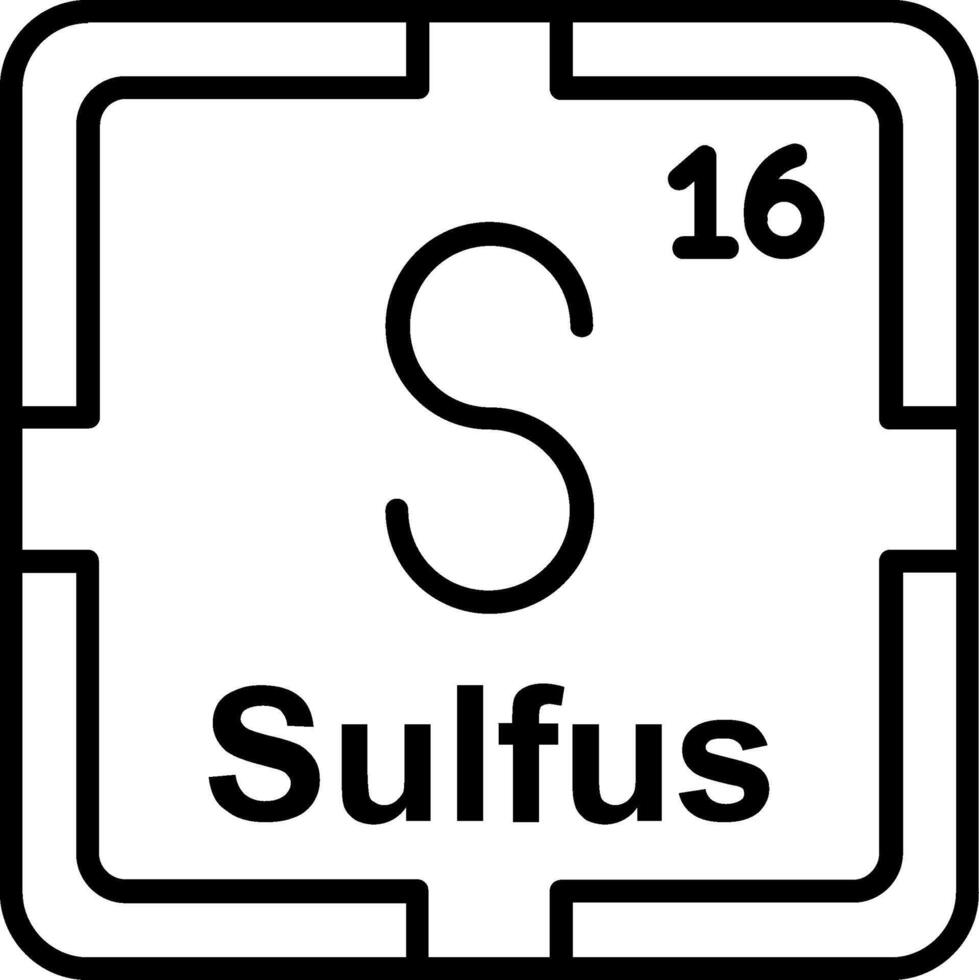 Sulfur Line Icon vector