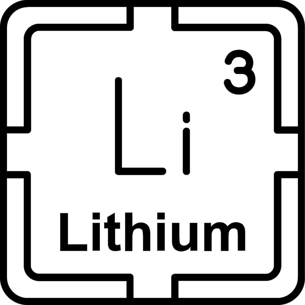 Lithium Line Icon vector