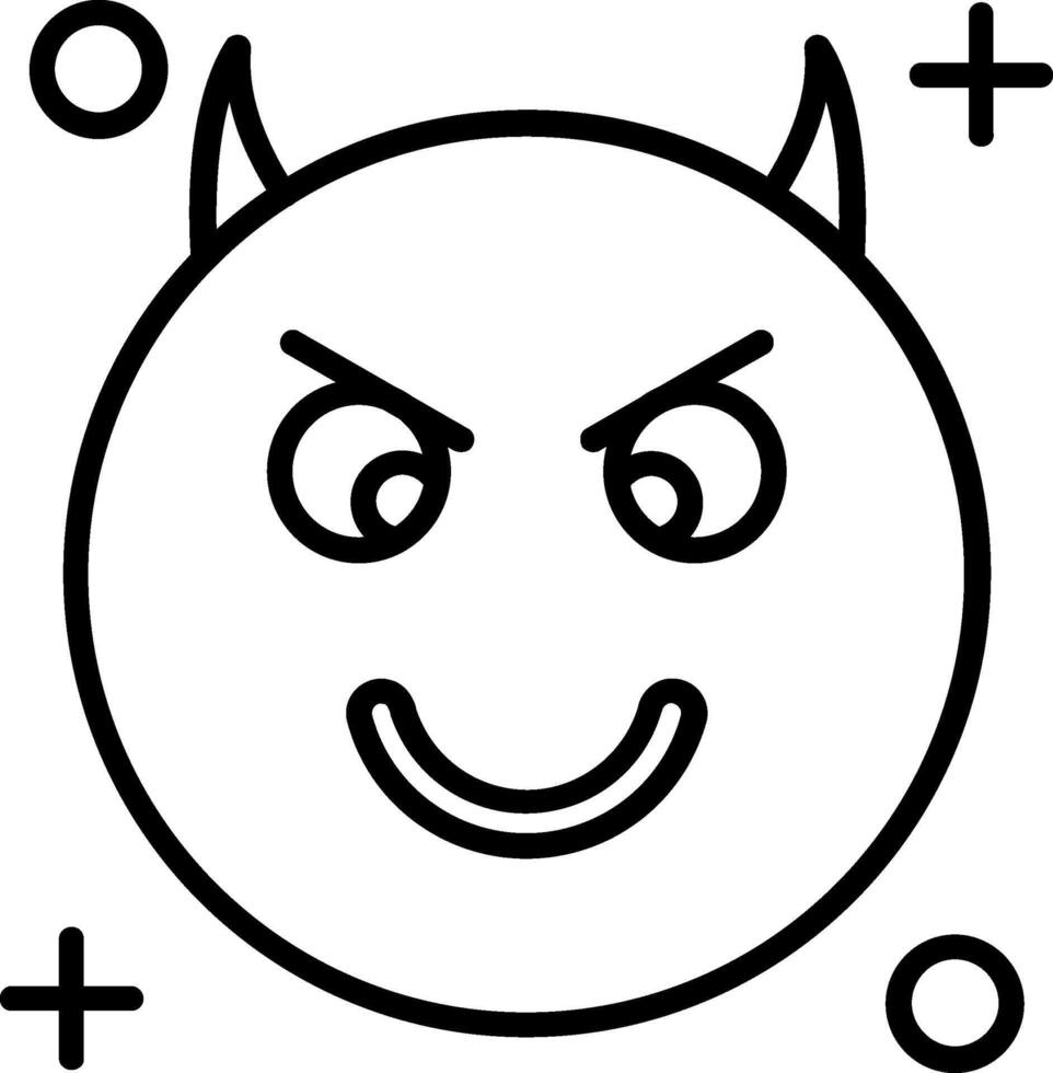 Demon Line Icon vector