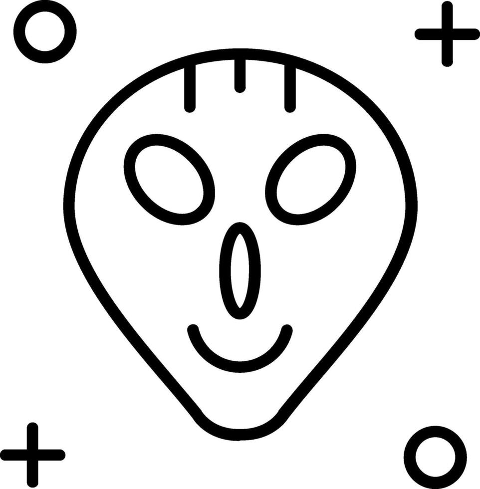 Alien Line Icon vector