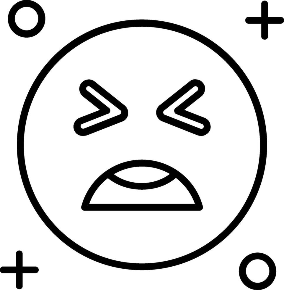 Anguish Line Icon vector