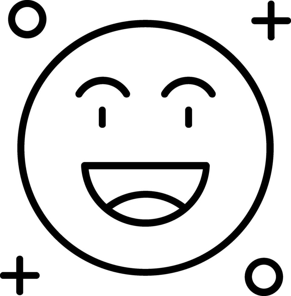 Happy Line Icon vector