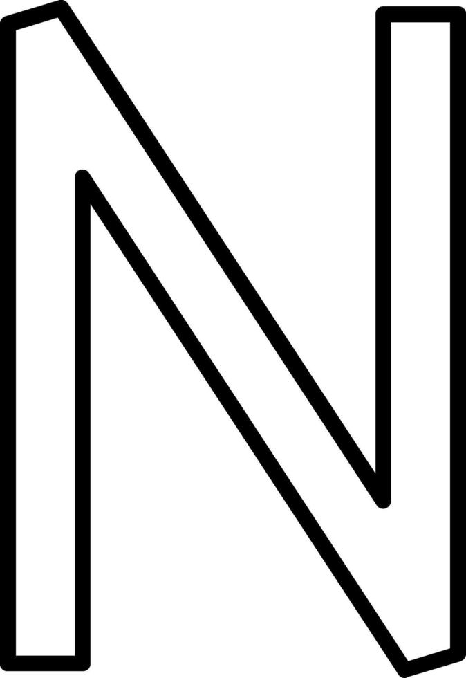 Capital N Icon vector