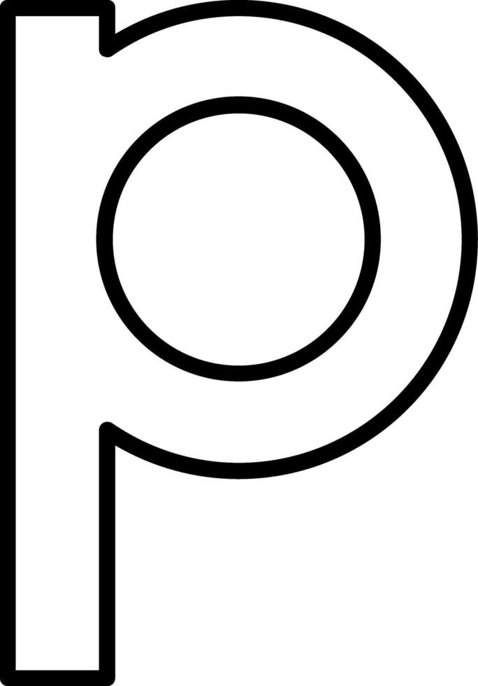 Small p Icon vector