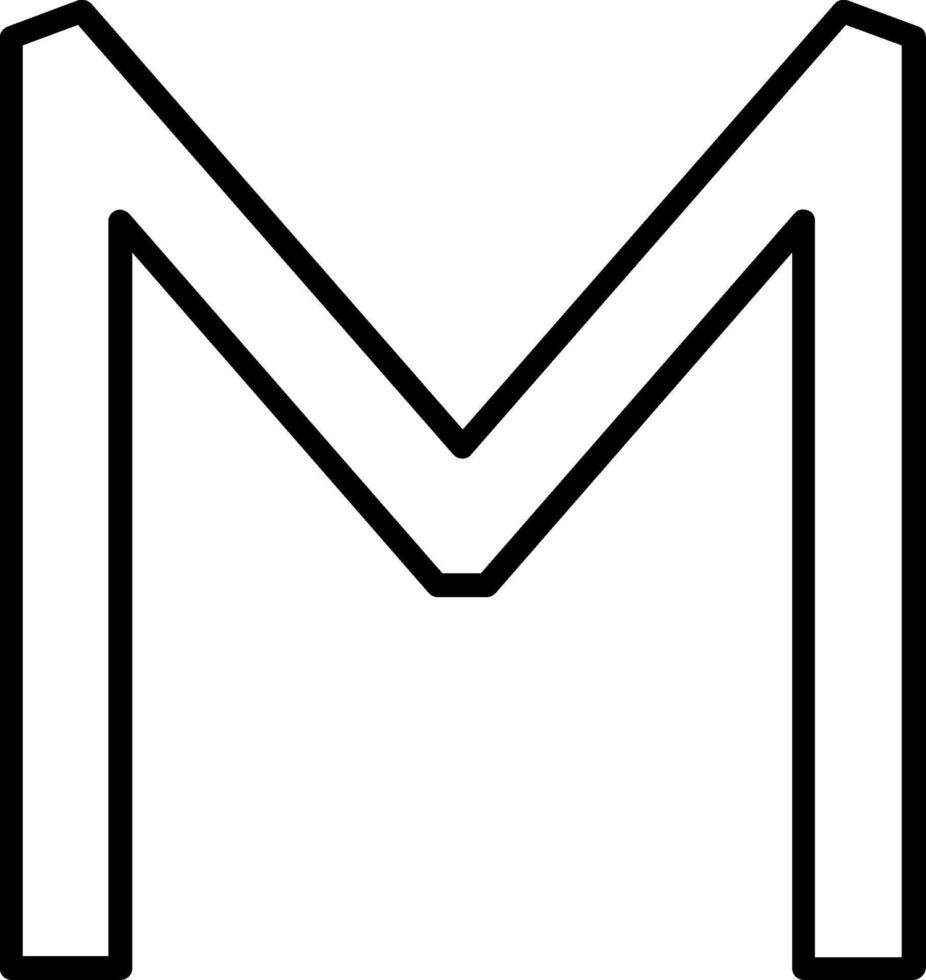 Capital M Icon vector