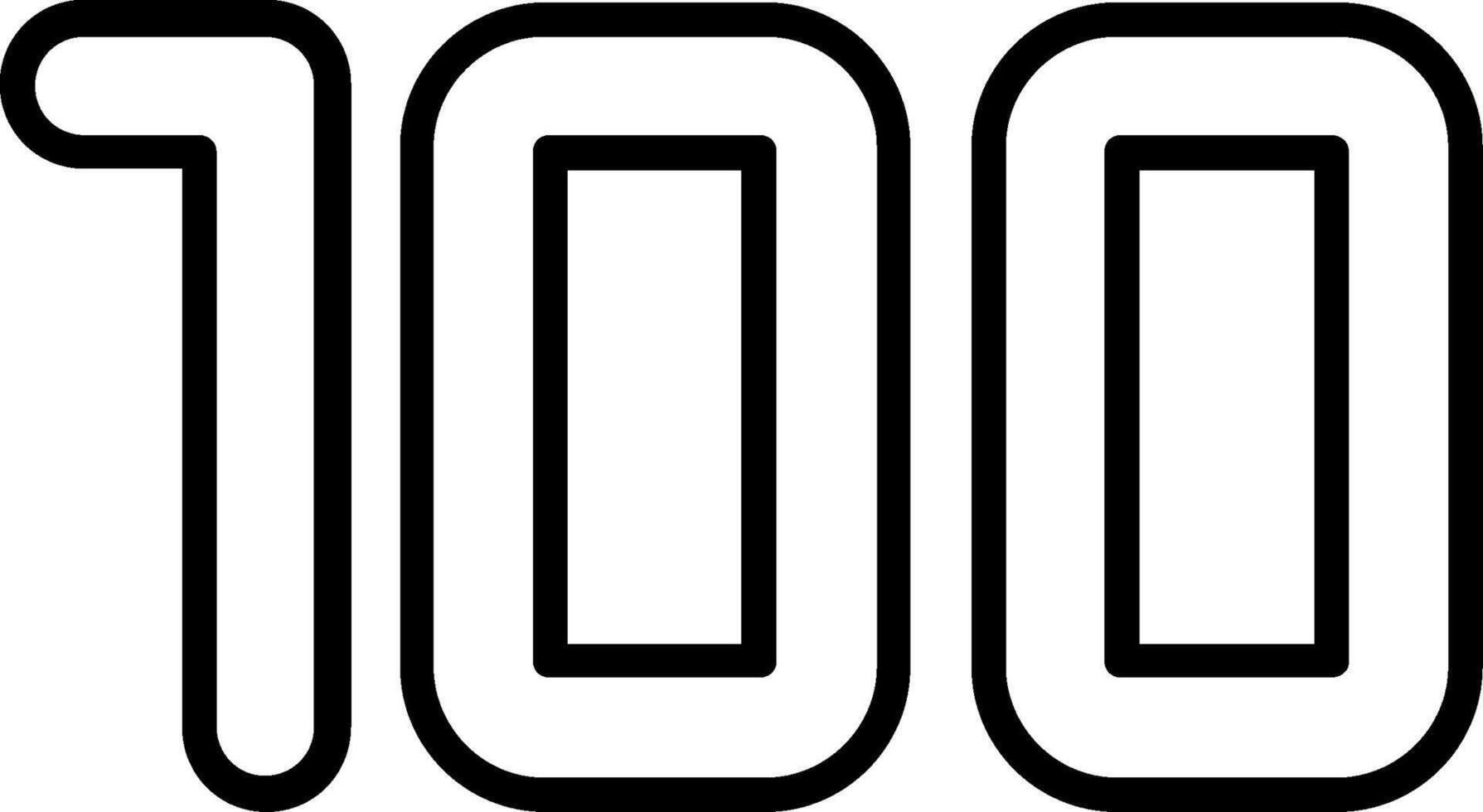 One hundred Line Icon vector
