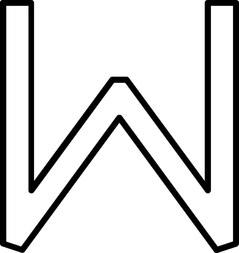 Capital W Icon vector