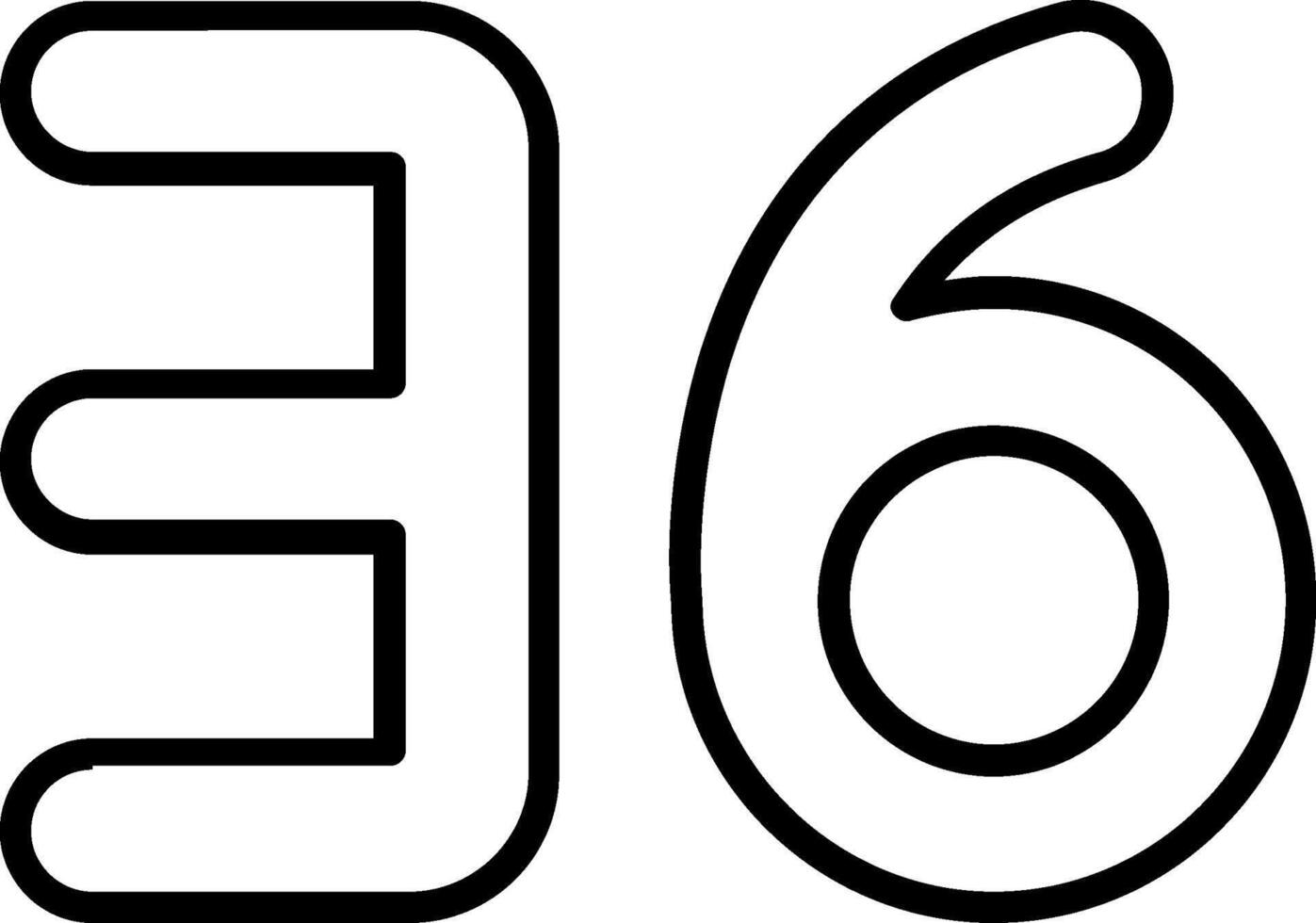 Thirty six Line Icon vector