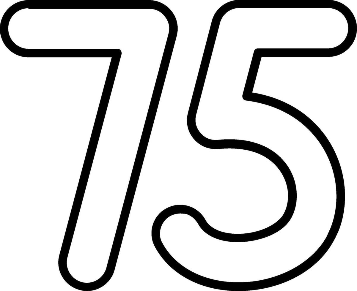 Seventy five Line Icon vector