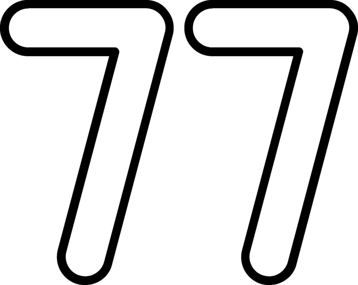 Seventy seven Line Icon vector