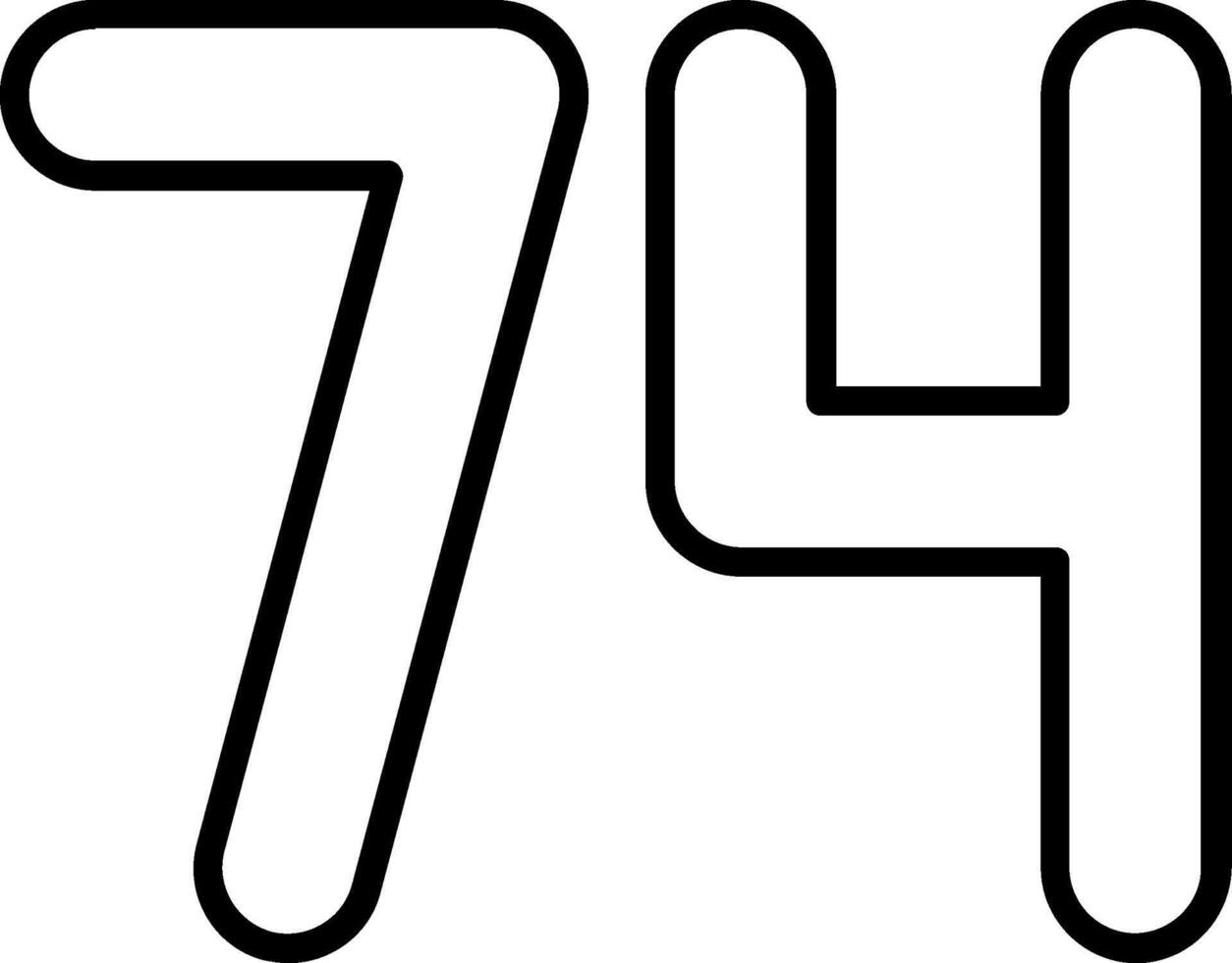 Seventy four Line Icon vector
