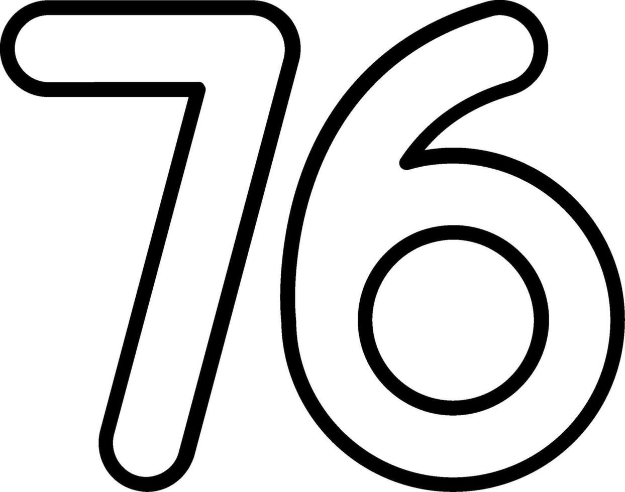 Seventy six Line Icon vector