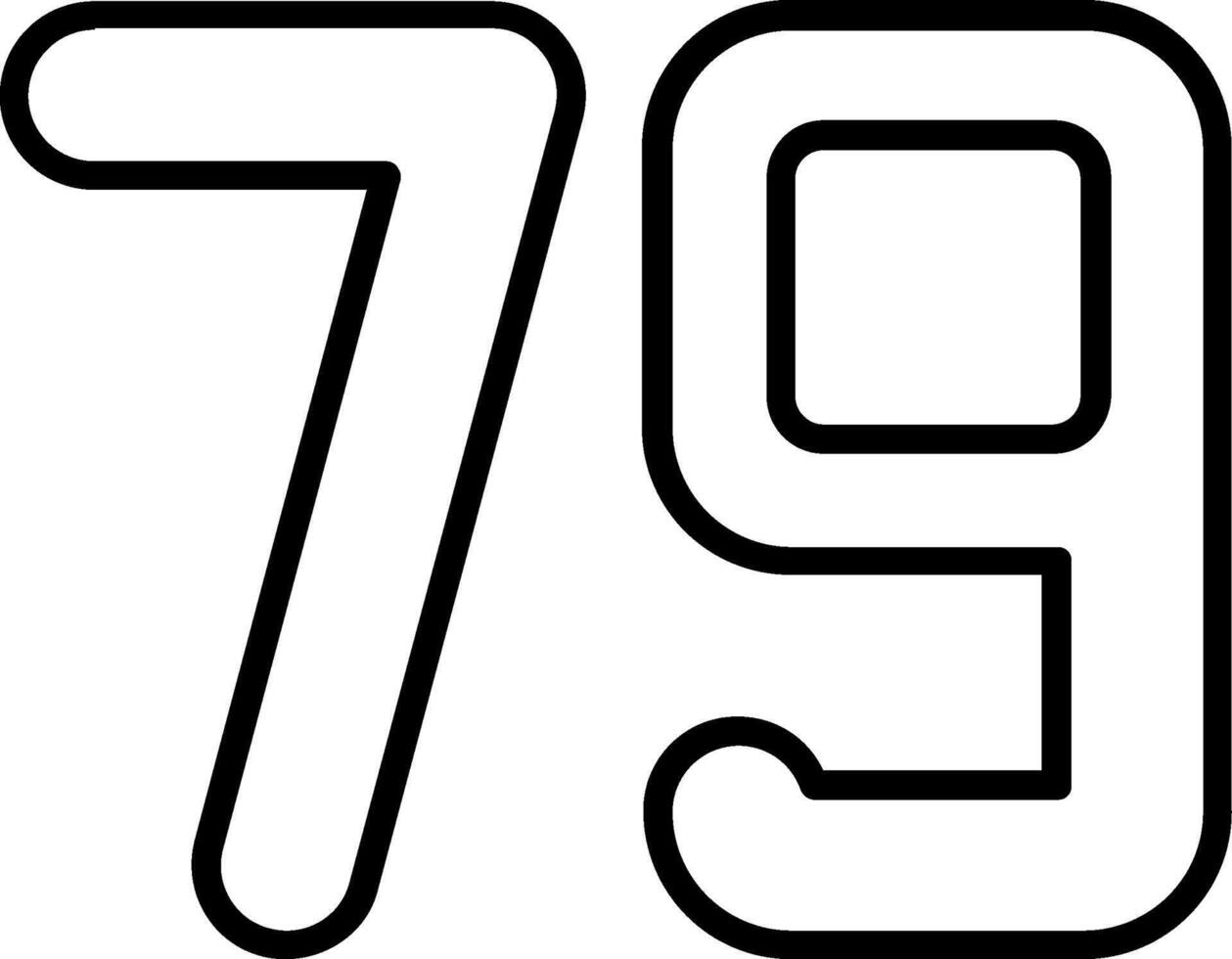 Seventy nine Line Icon vector