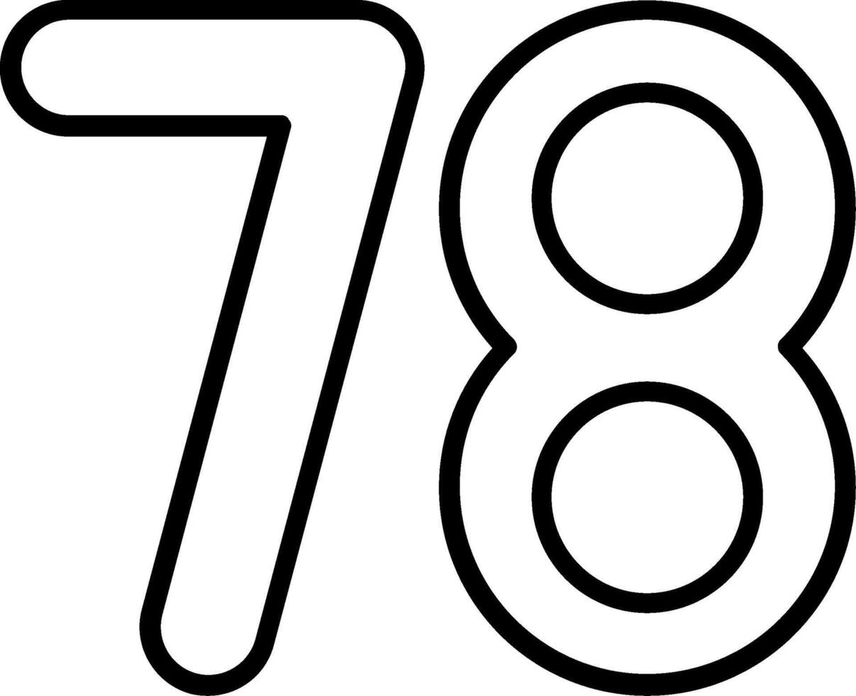 Seventy eight Line Icon vector