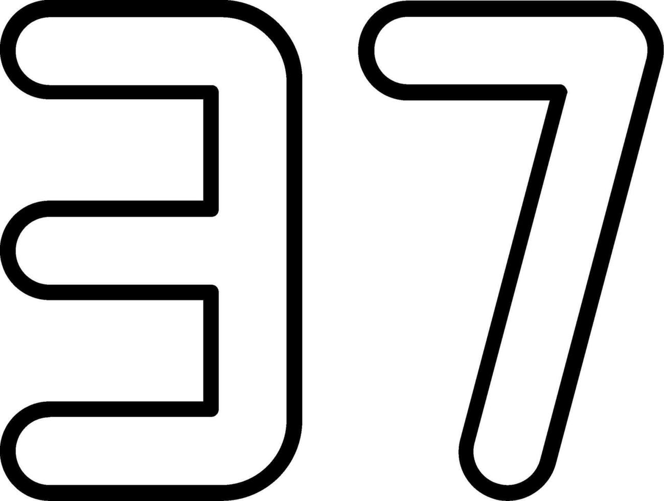 Thirty seven Line Icon vector