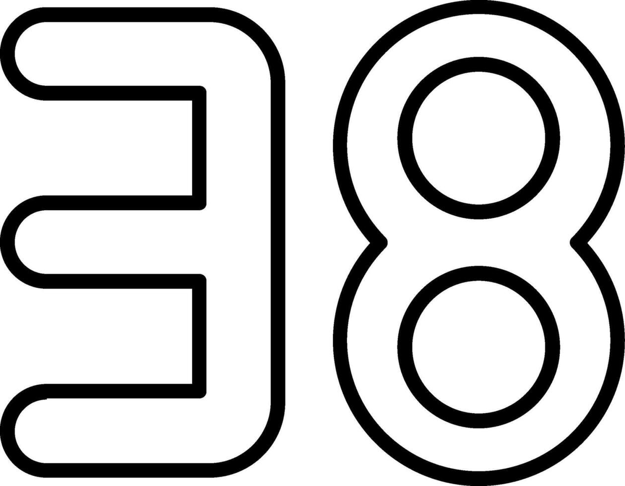 Thirty eight Line Icon vector