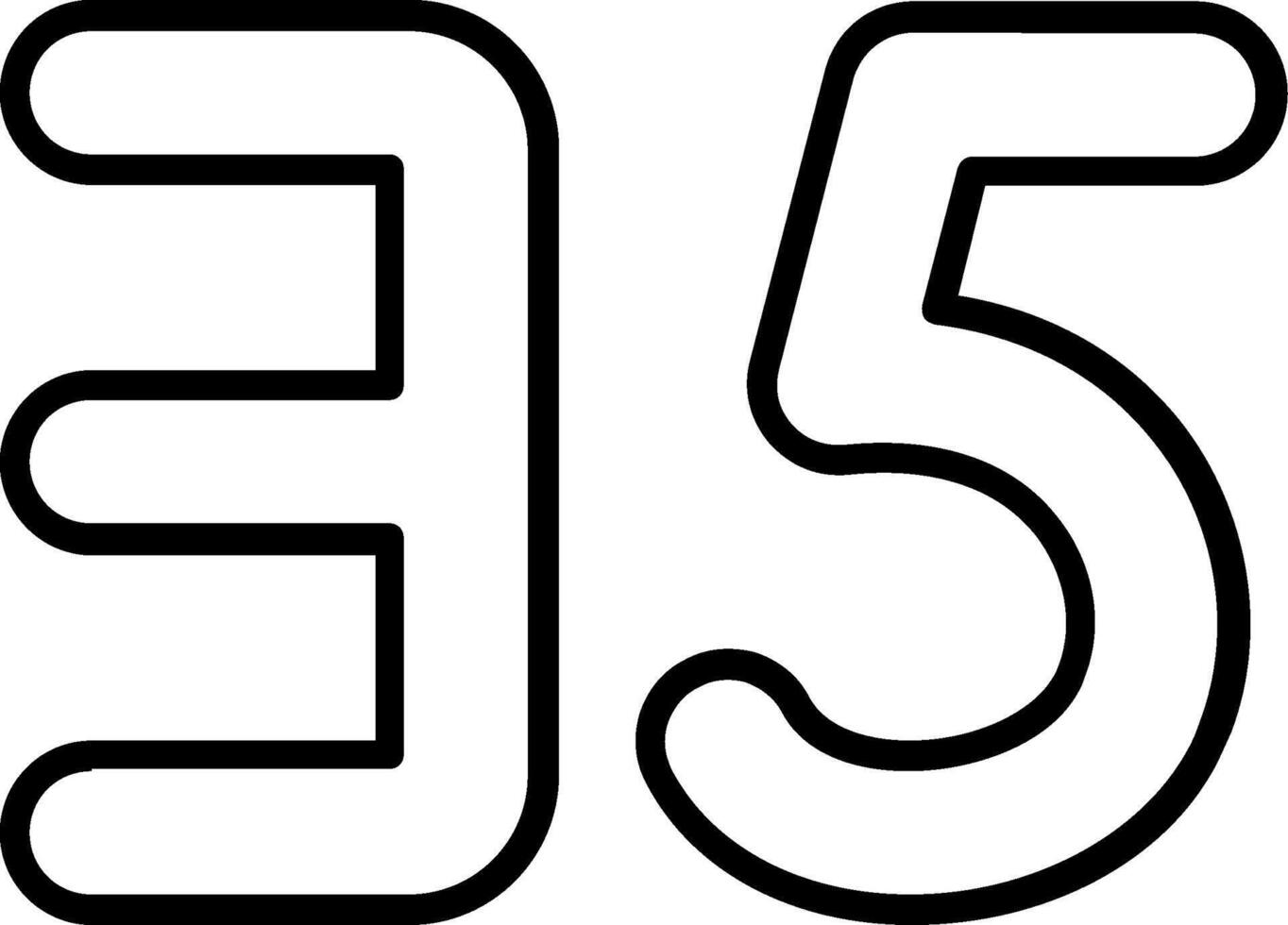Thirty five Line Icon vector
