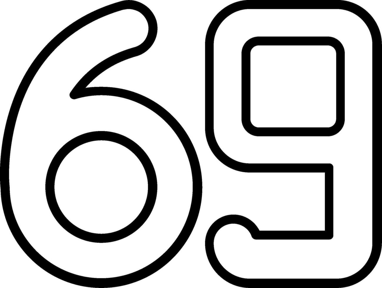 Sixty nine Line Icon vector