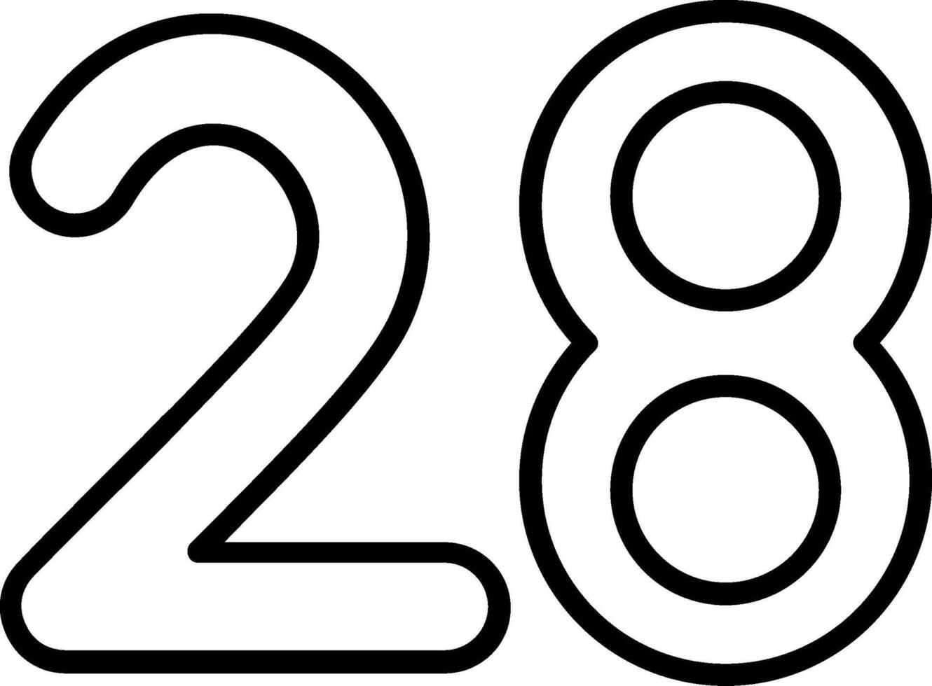 Twenty eight Line Icon vector