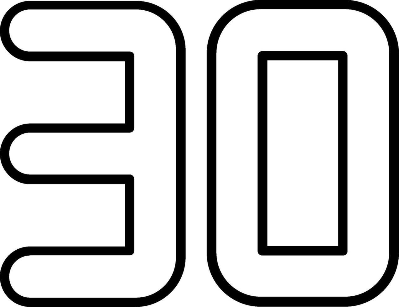 Thirty Line Icon vector