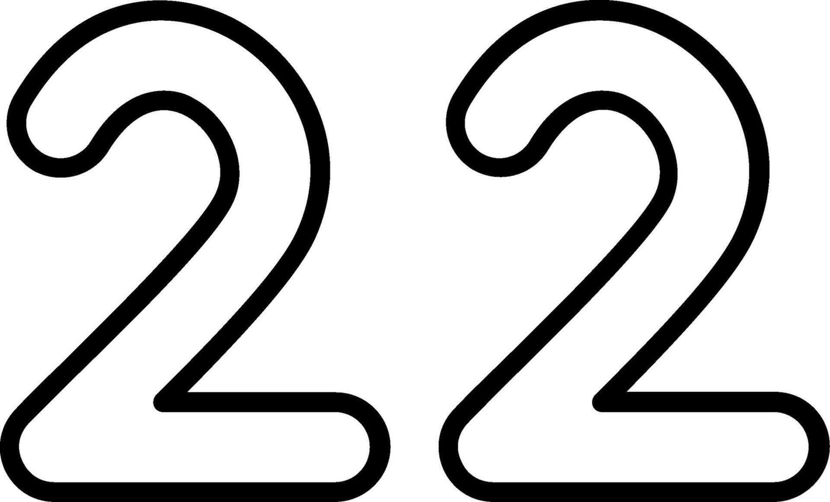 Twenty two Line Icon vector