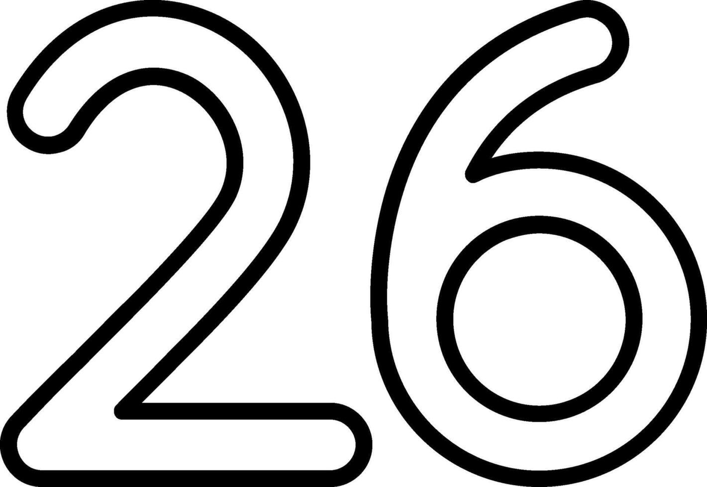 Twenty six Line Icon vector