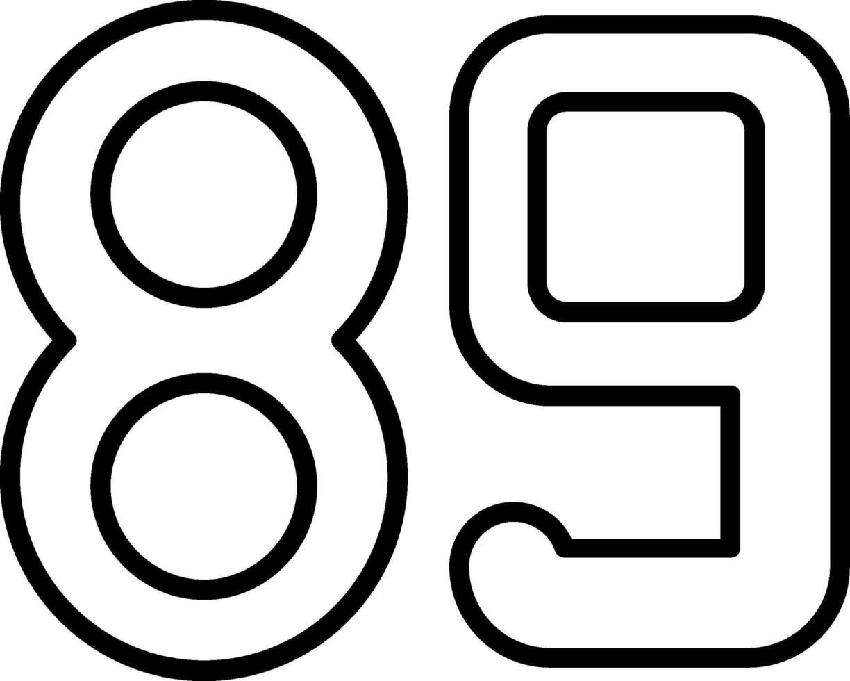 Eighty nine Line Icon vector