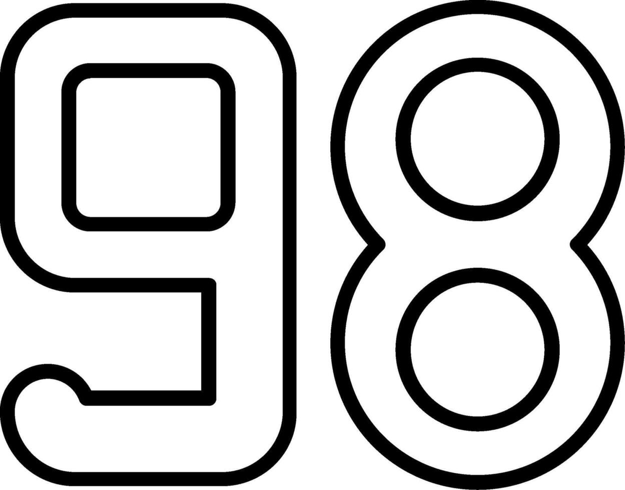 Ninety eight Line Icon vector