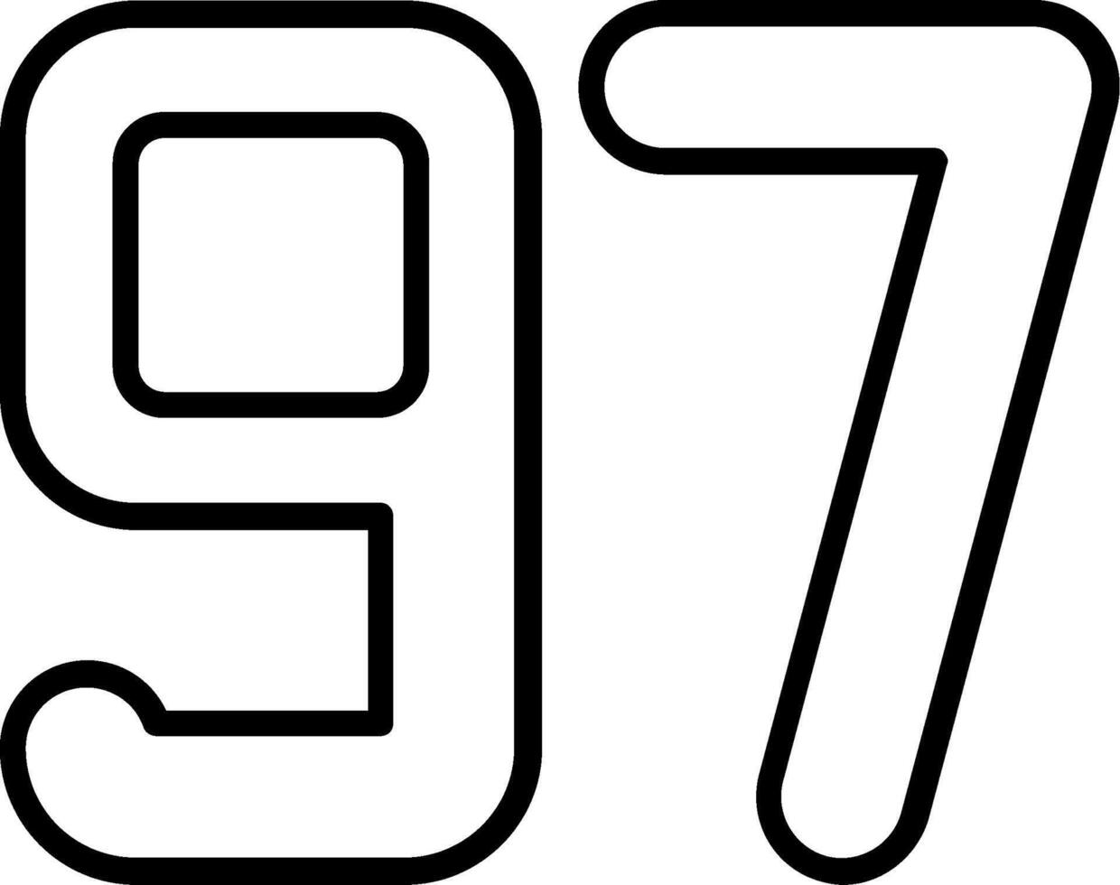 Ninety seven Line Icon vector