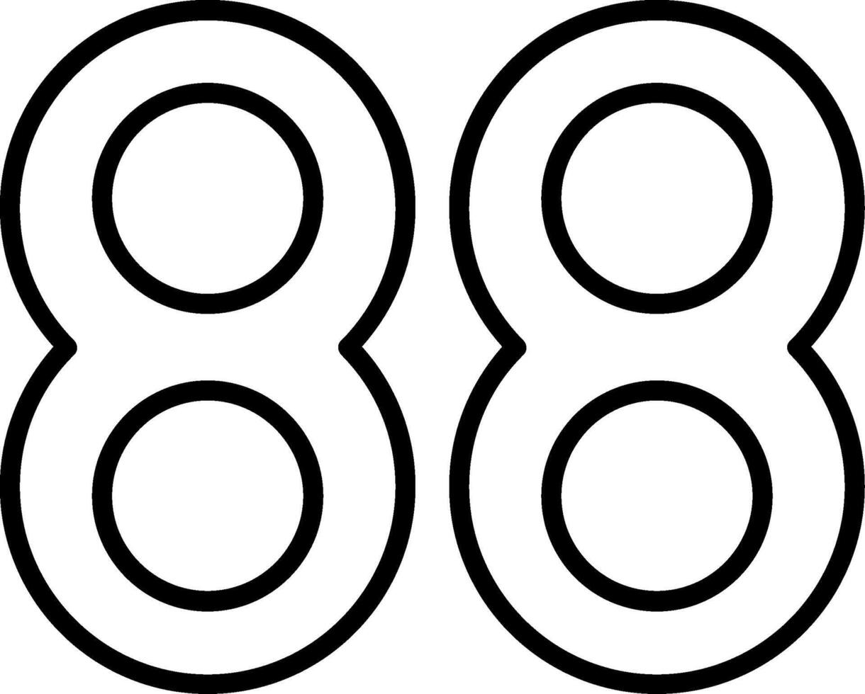 Eighty eight Line Icon vector