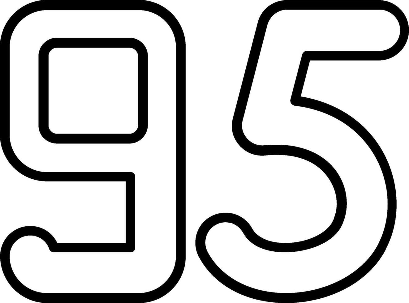 Ninety five Line Icon vector