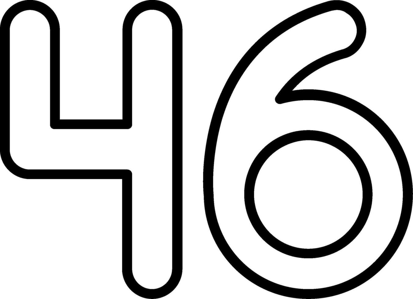 Forty six Line Icon vector
