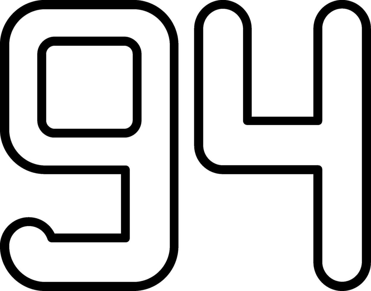Ninety four Line Icon vector