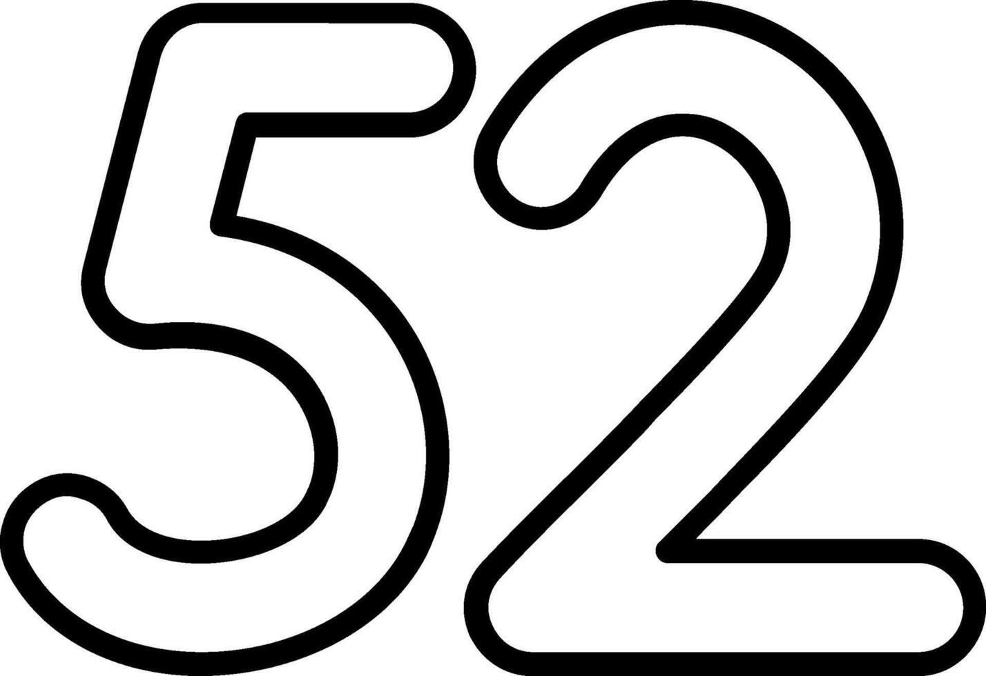 Fifty two Line Icon vector