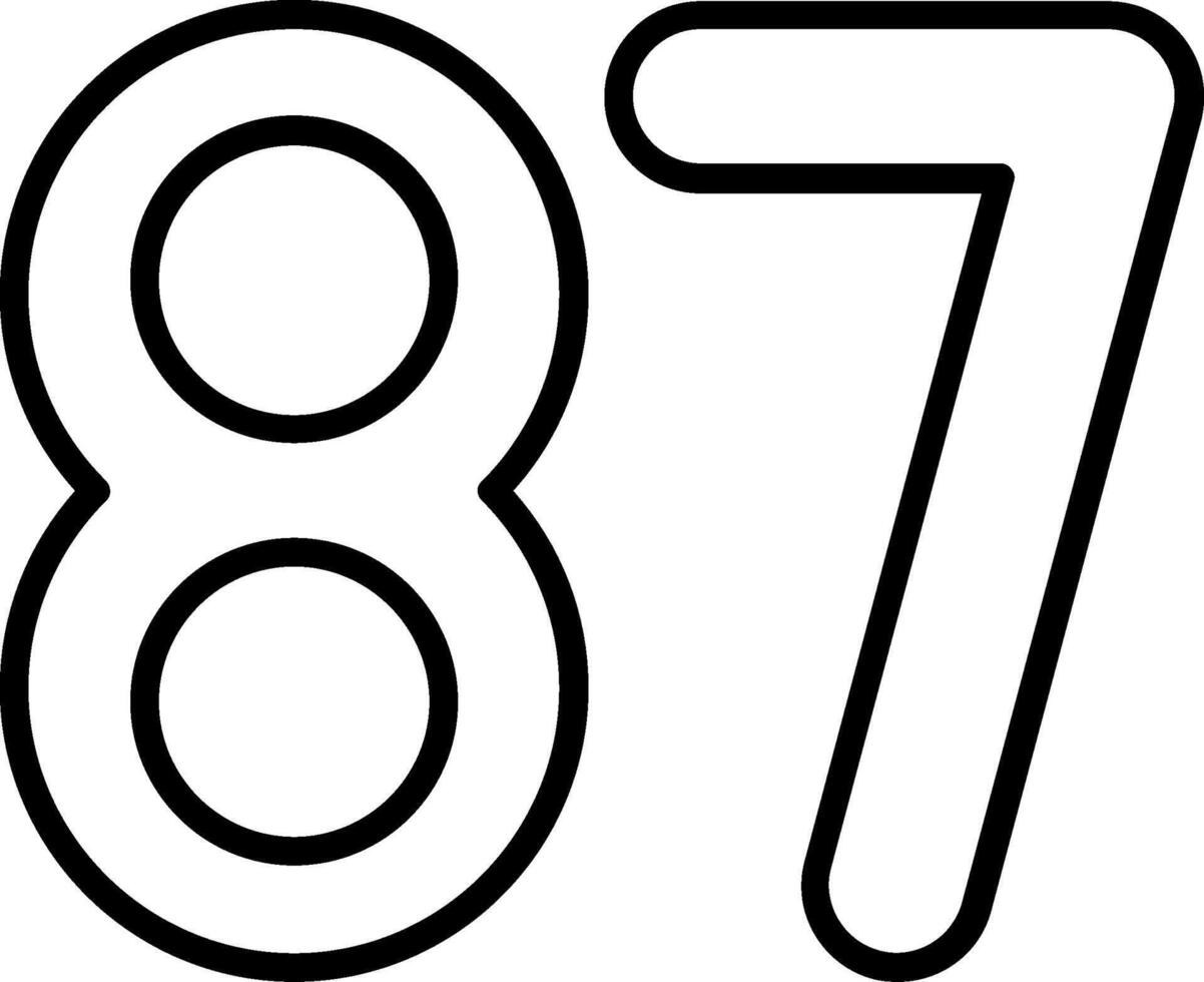 Eighty seven Line Icon vector