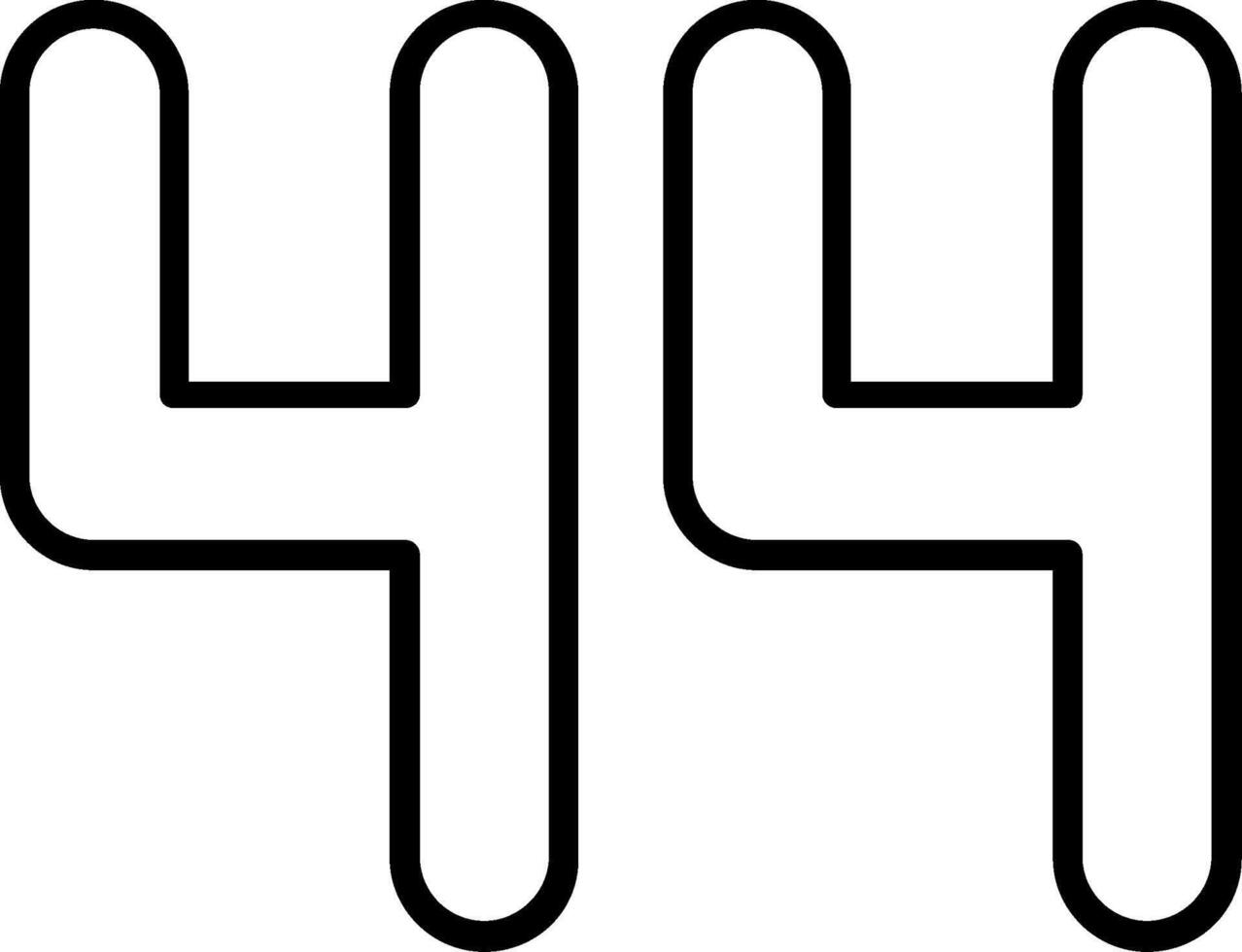 Forty four Line Icon vector