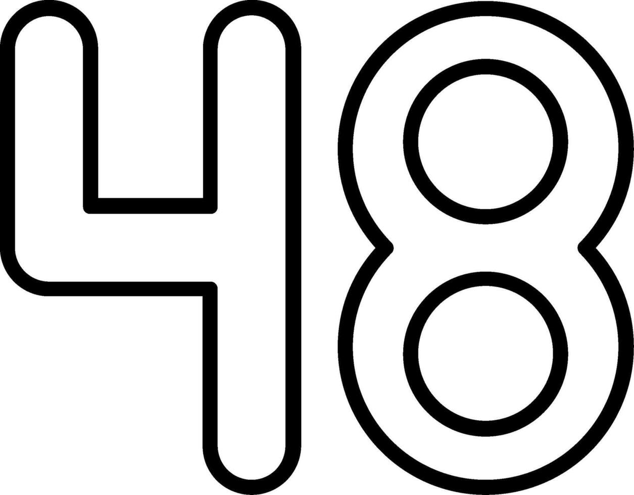 Forty eight Line Icon vector
